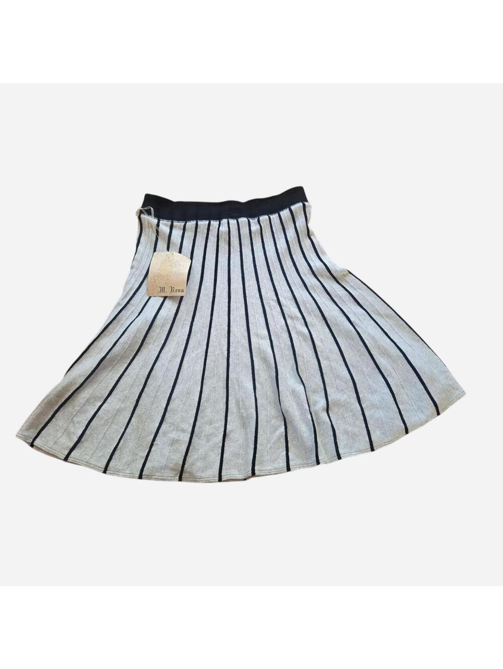 Vintage black & white made in USA M. Rena Knit Skirt with original tags